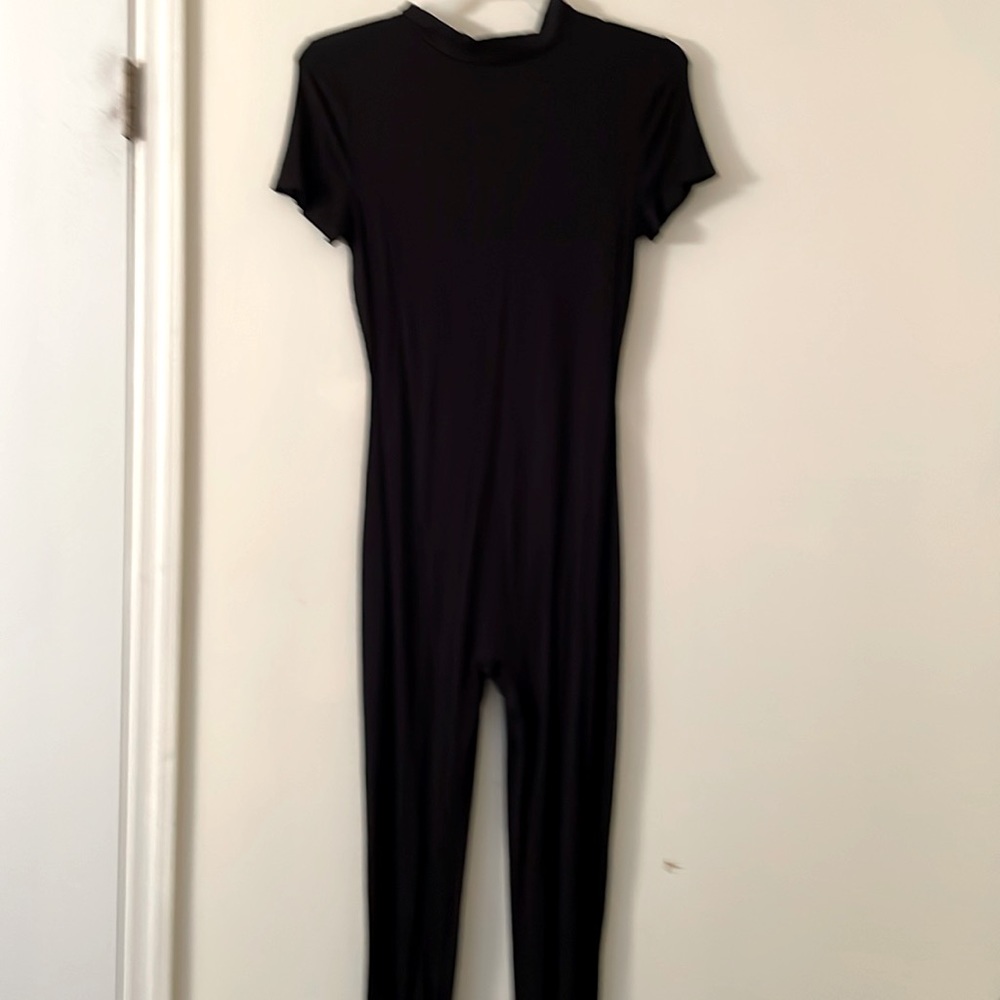 Fashion Nova Black Ripped Jumpsuit